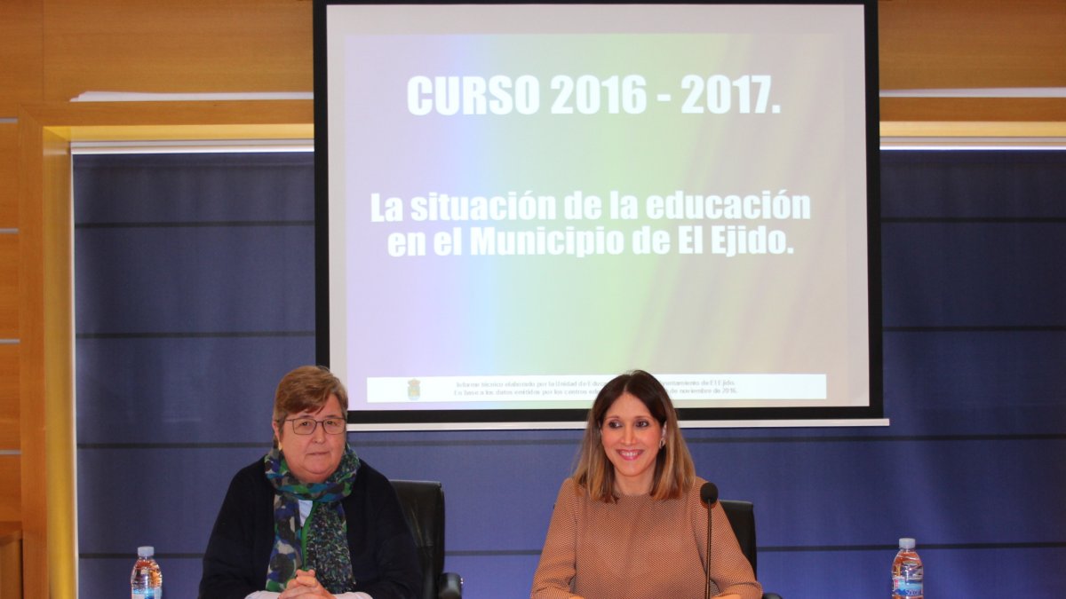 Inés Blasco, jefa de la Unidad de Educación del ayuntamiento y Julia Ibáñez, concejala de Cultura, ayer en rueda de prensa.