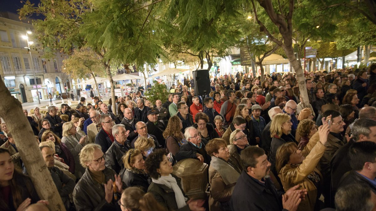 Parte de los concentrados anoche.