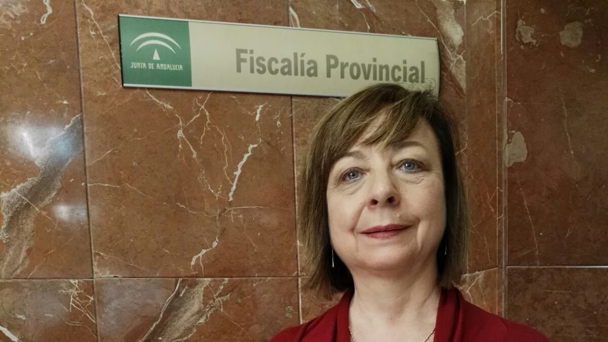 Mayte Pérez, presidenta de Amigos de la Alcazaba, presentando la denuncia