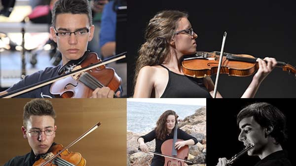 Los cinco músicos que actuarán mañana en la Compañía de María.