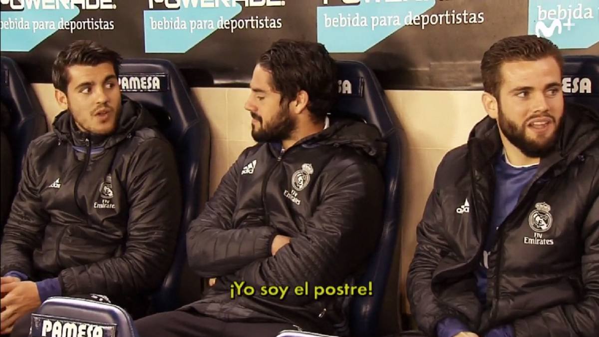 Diáligos en el banquillo del Real Madrid.