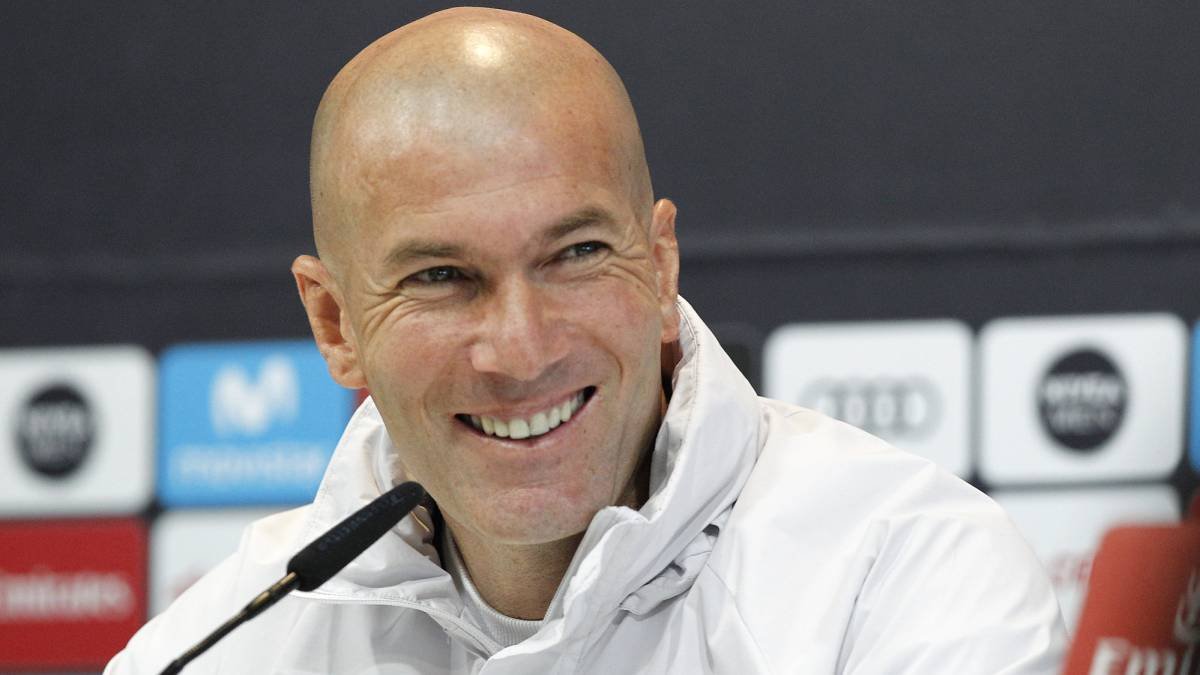 Zidane en la rueda de prensa.