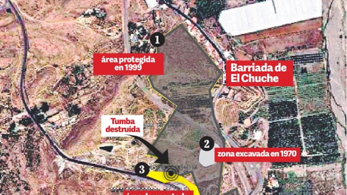 Mapa de la zona de El Chuche en la que se han realizado las obras.