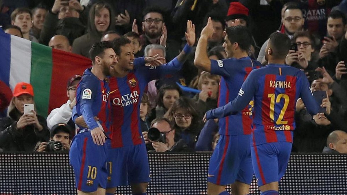 Celebración del 1-0.