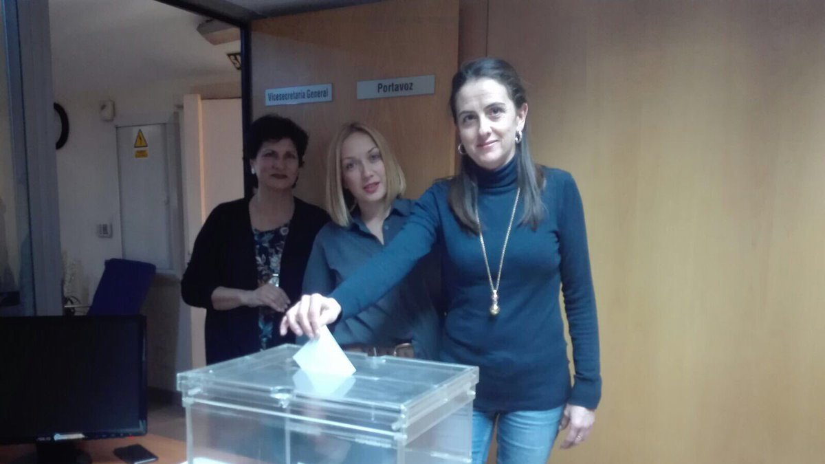 Votación de Aránzazu Martín, esta tarde.