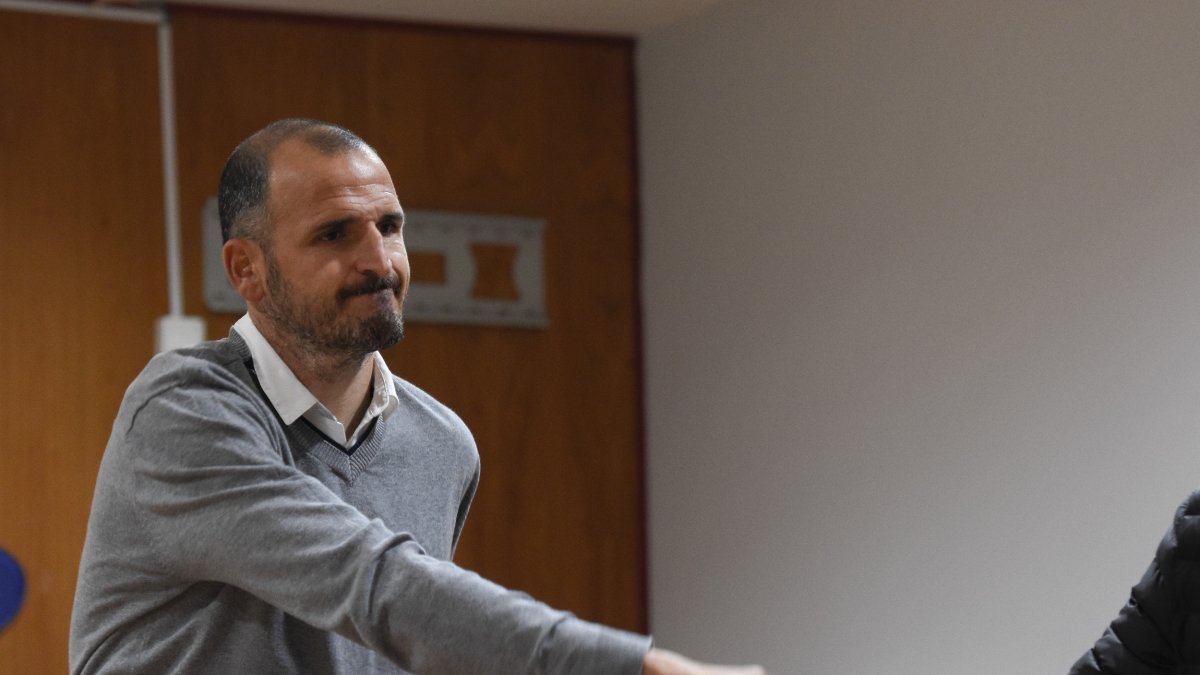 Soriano en su despedida como entrenador del Almería.