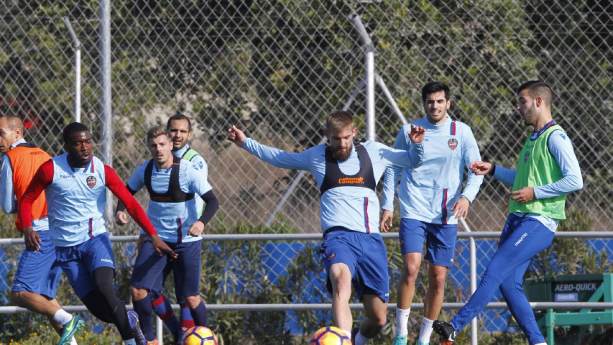 Saveljich en el entrenamiento.