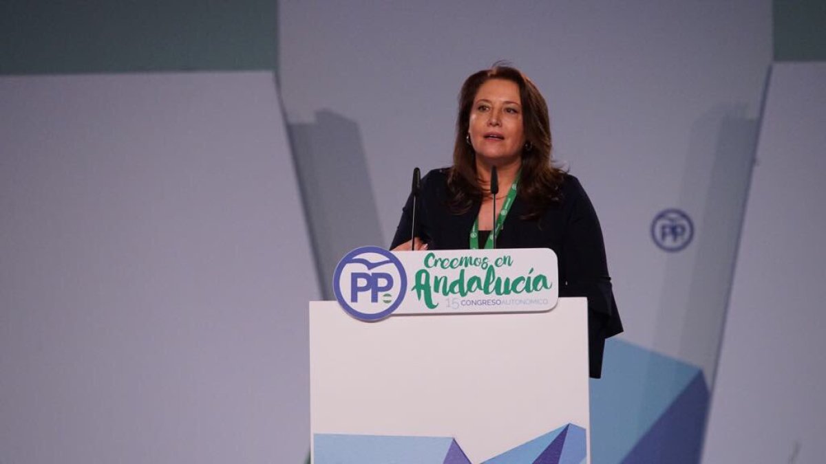 Carmen Crespo, ayer, en el congreso del PP andaluz.