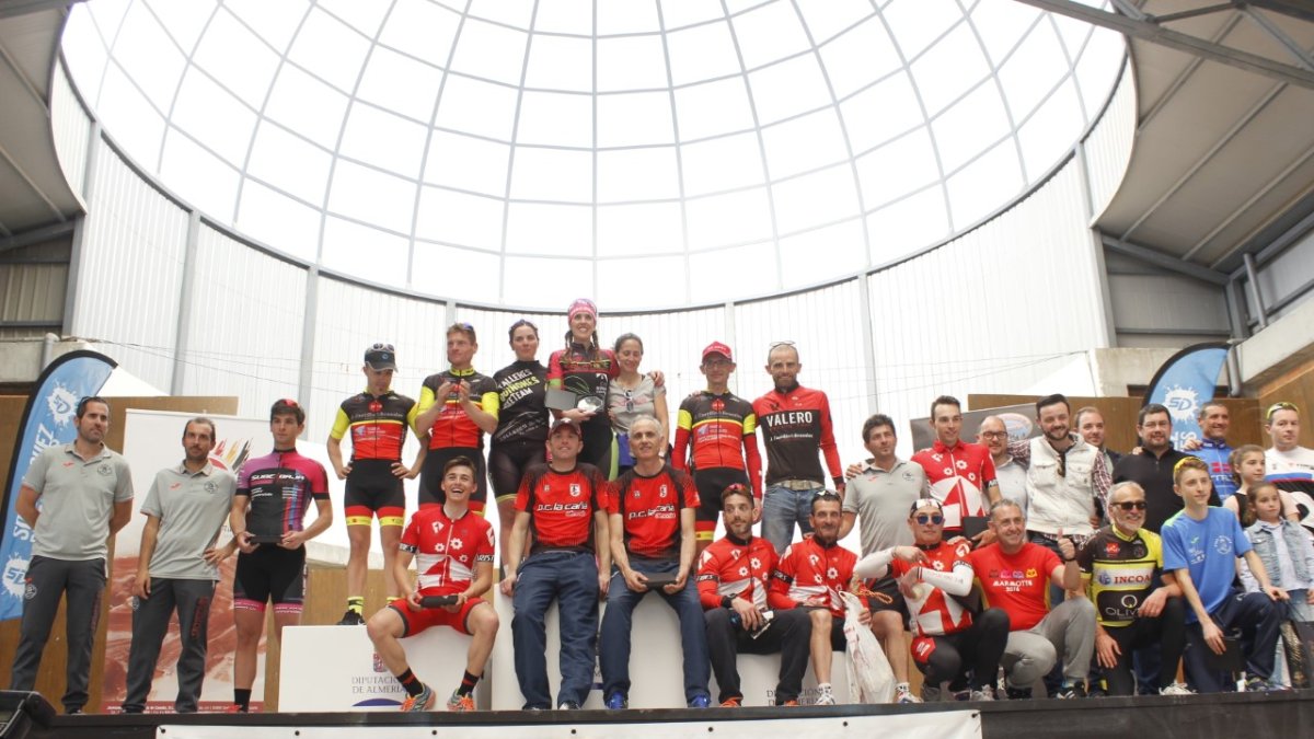 El podio de los vencedores.