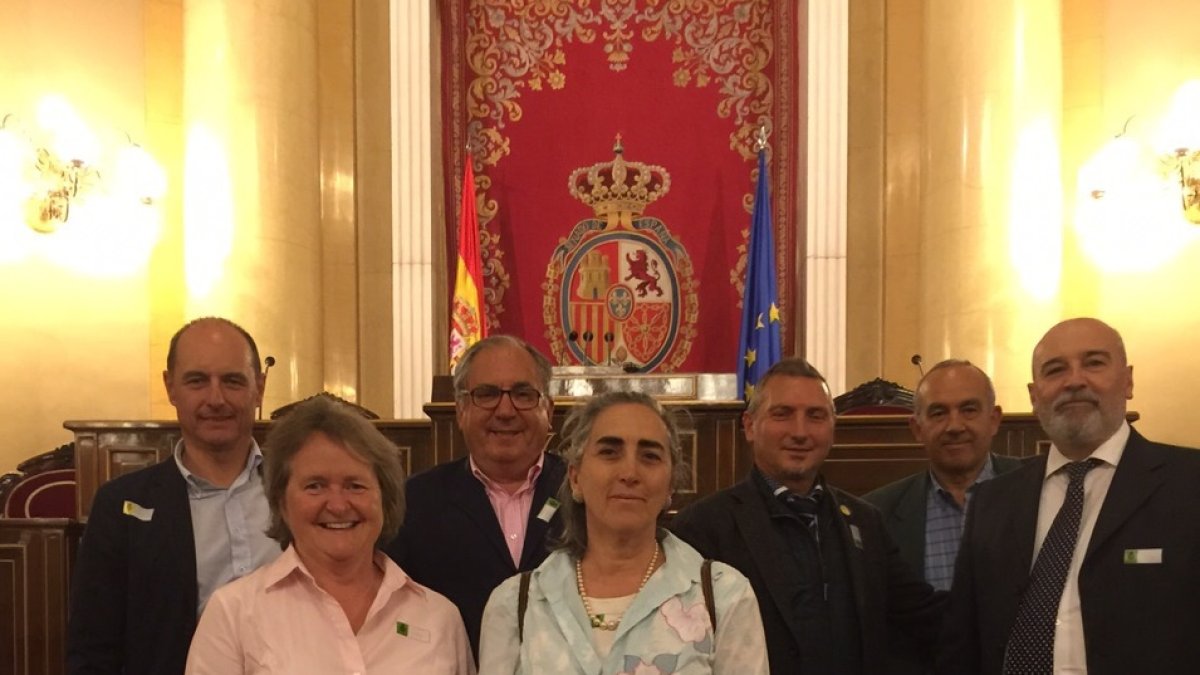 Representantes de los afectados en el Senado.