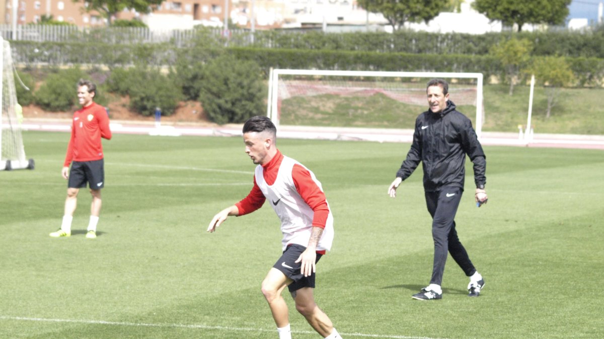 Javi Moreno en una acción individual.