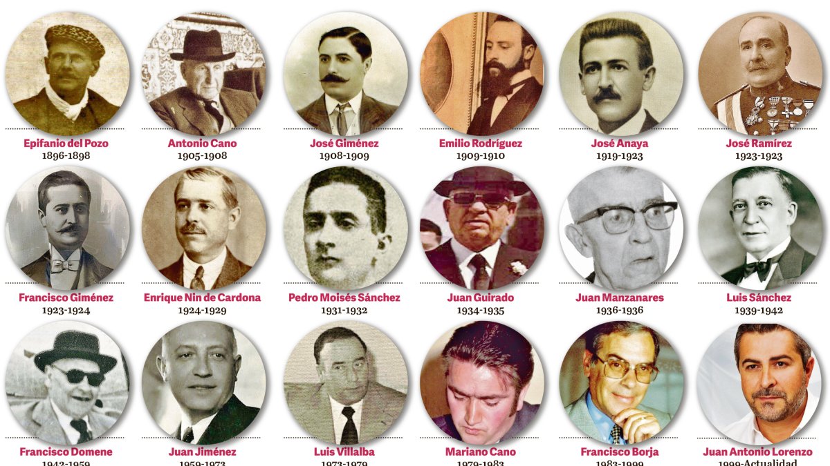 Alcaldes de la historia reciente de Serón los que se conserva fotografía.