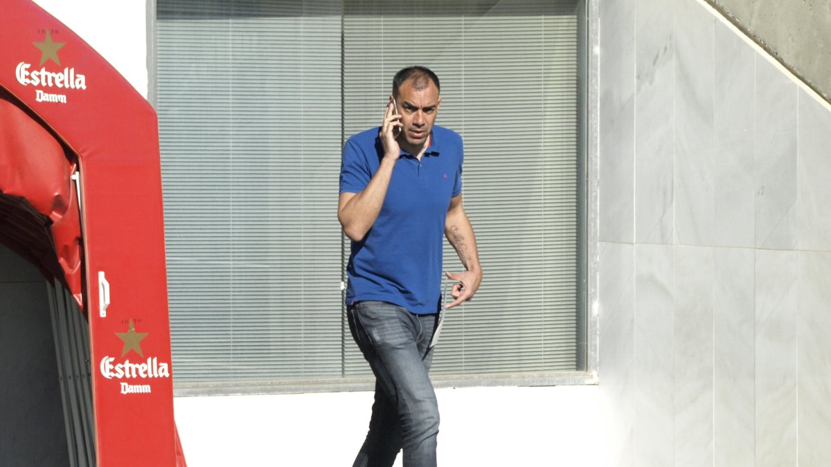 Raúl Lozano en el entrenamiento de este jueves.