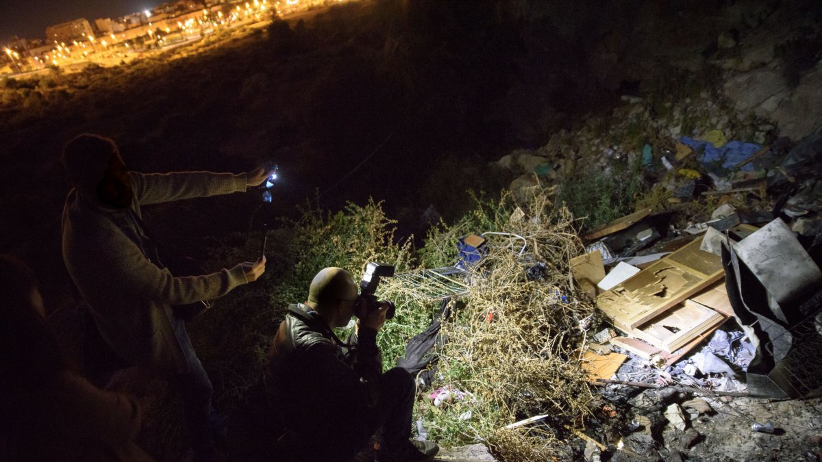 El lugar del incendio la noche del lunes