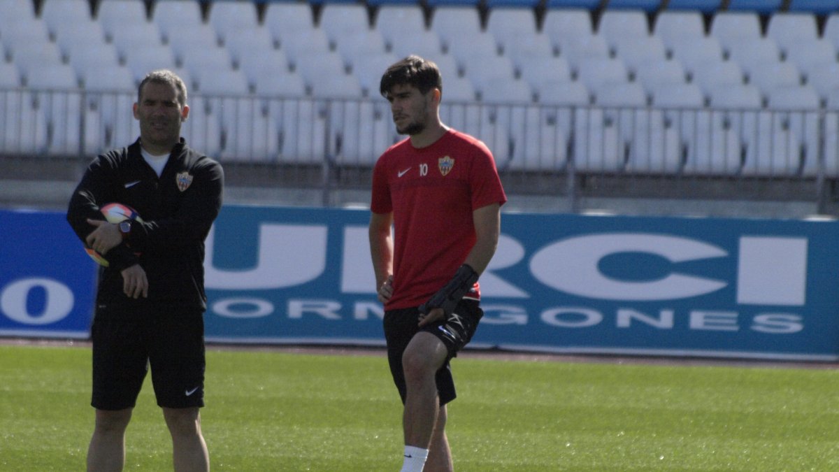 José Manuel Gil con el malagueño Pozo.