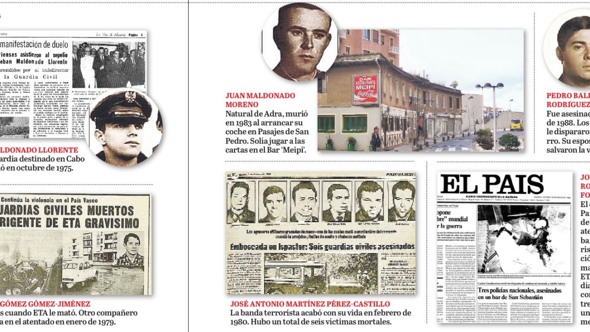 Información gráfica de los atentados con víctimas almerienses.