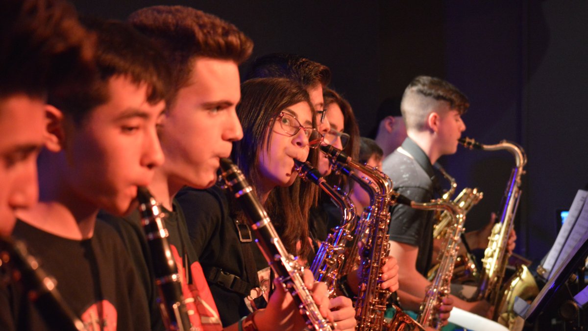 Bigbandarax durante la actuación ofrecida ayer en la asociación Clasijazz.