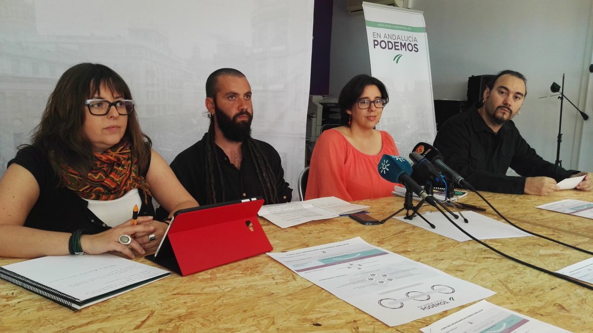Miembros del equipo territorial de Podemos en Almería.