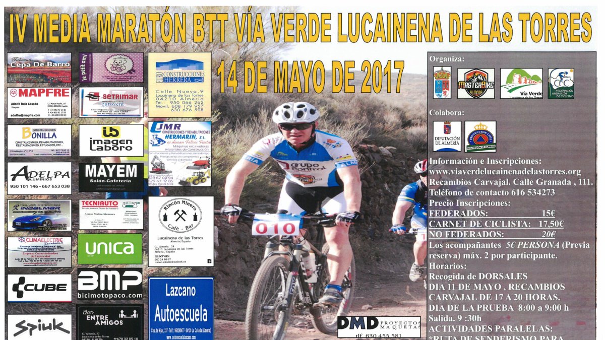 Cartel de la prueba en Lucainena.