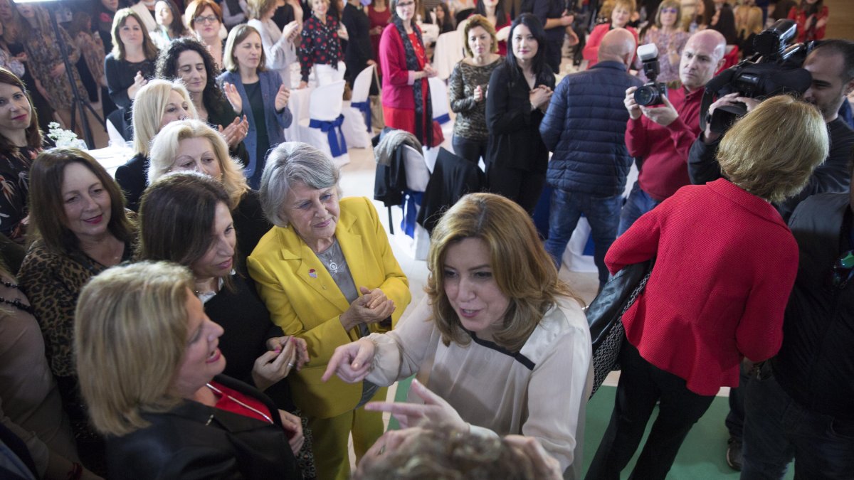 Susana Díaz, en su último acto político en Roquetas de Mar.