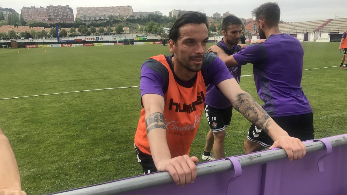 André Leao en el entrenamiento del Valladolid.