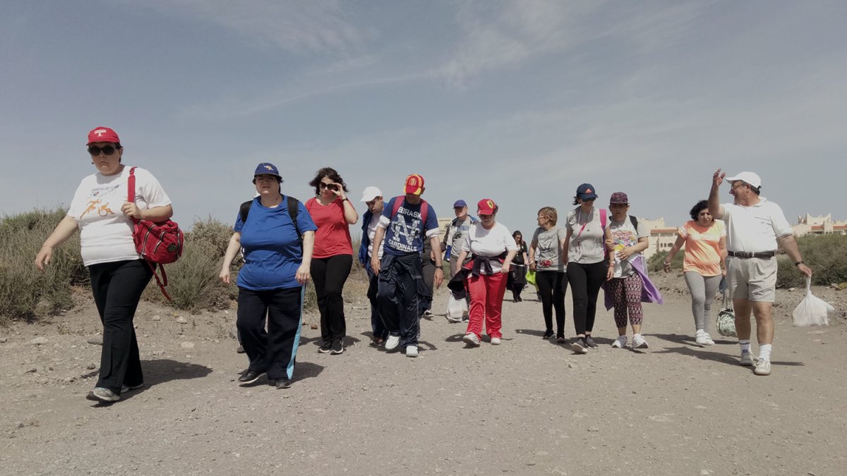 Haciendo deporte.