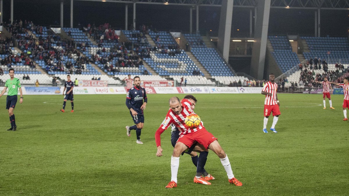 Soriano en el Almería-Numancia de la pasada Liga.