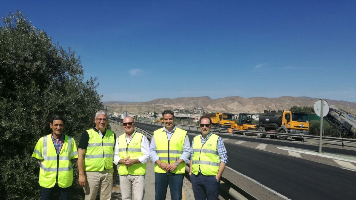 Visita a las obras de mejora del firme.