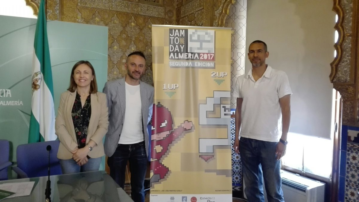 Presentación de JamToday con los delegados de Educación y Economía y el director del IES Al-Ándalus.