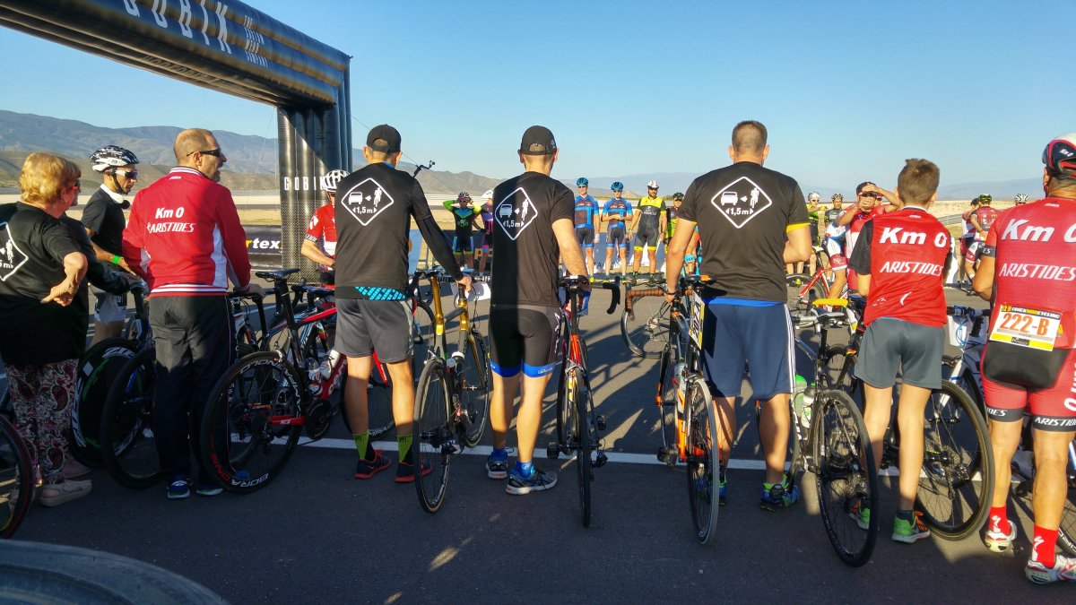 Imágenes solidarias ayer en el Andalucía Circuit.