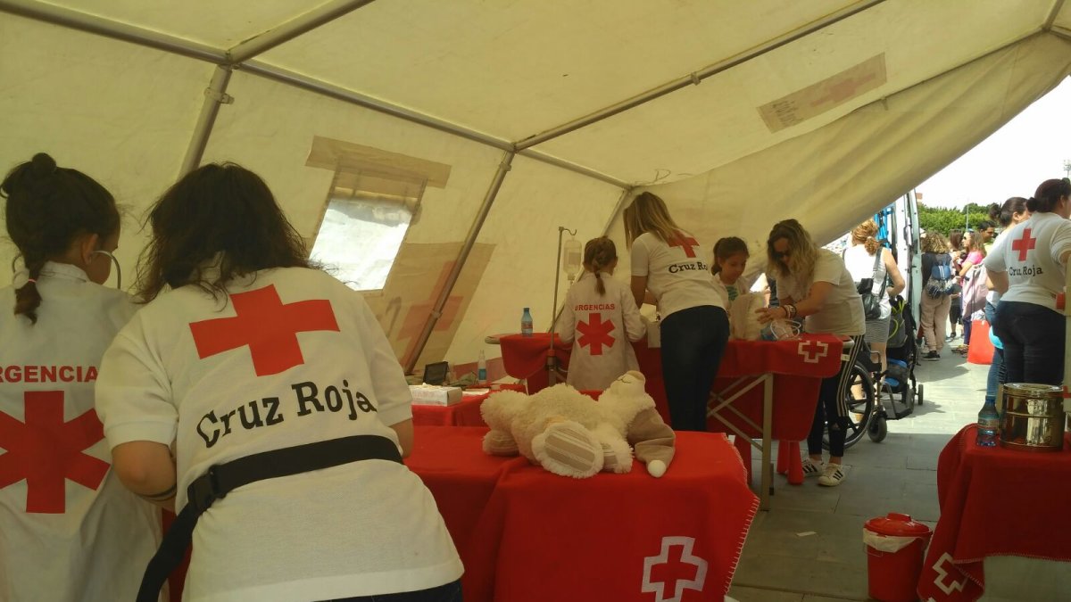 Hospital improvisado montado en el Parque de las Familias.