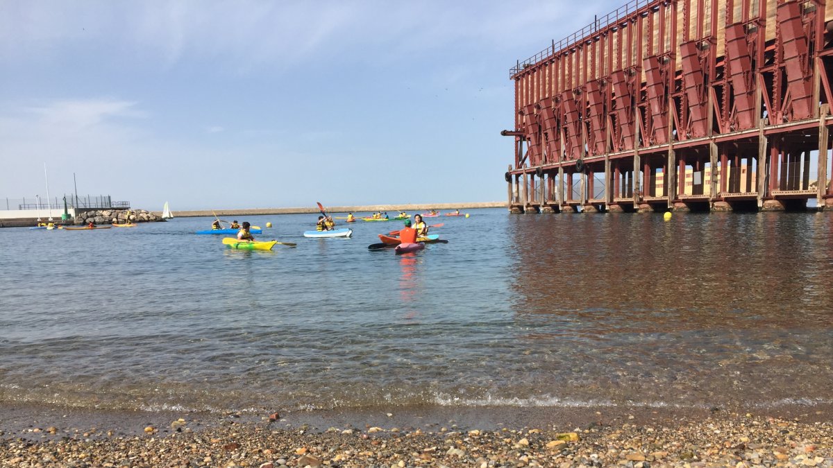 Alumnos de institutos de Huércal-Overa y El Ejido, ayer en el Aula del Mar.