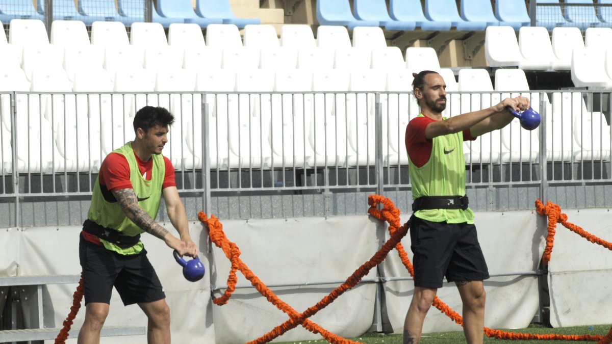 Ximo y Borja en un entrenamiento.