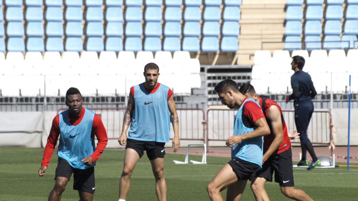 Entrenamiento de este miércoles en el Estadio.