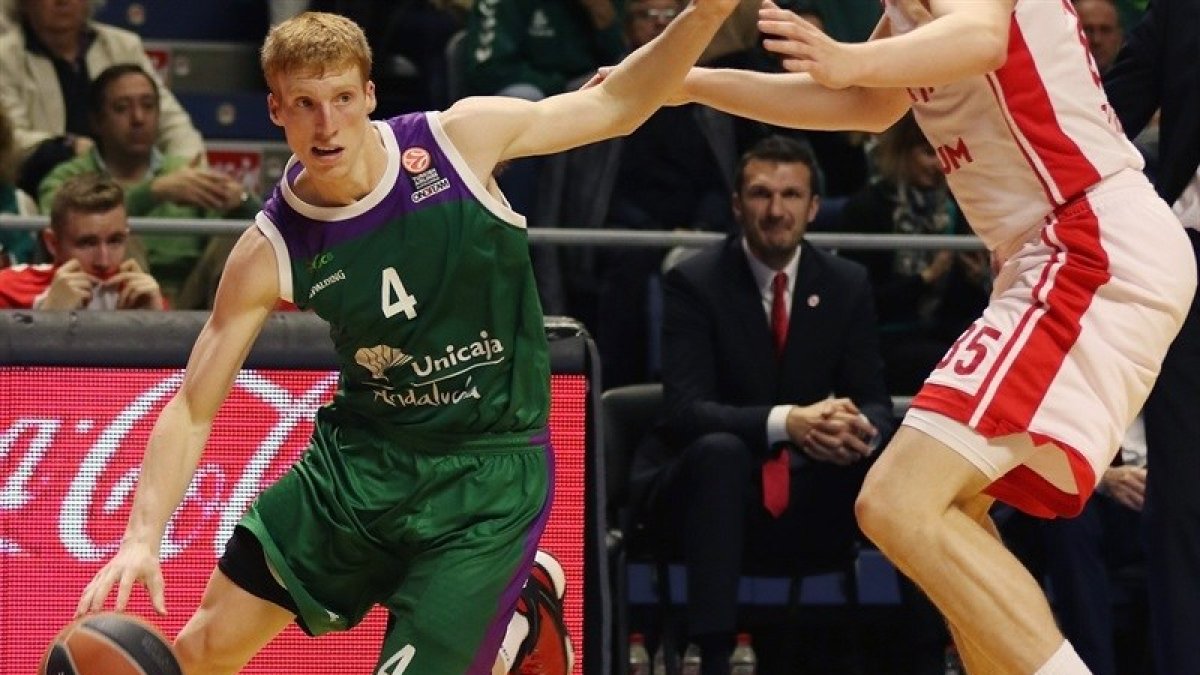 Alberto en un partido con el Unicaja.