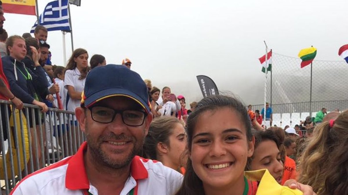 Gemma en el anterior Europeo con la medalla.