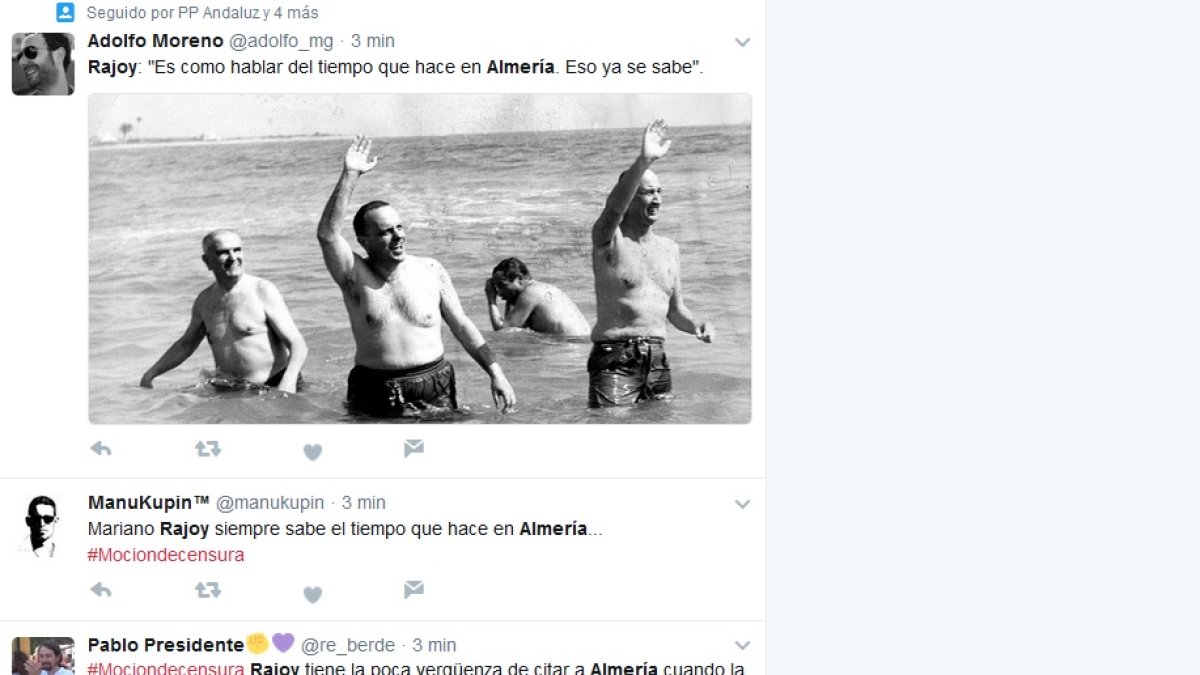 Comentarios en Twitter a la frase de Rajoy.