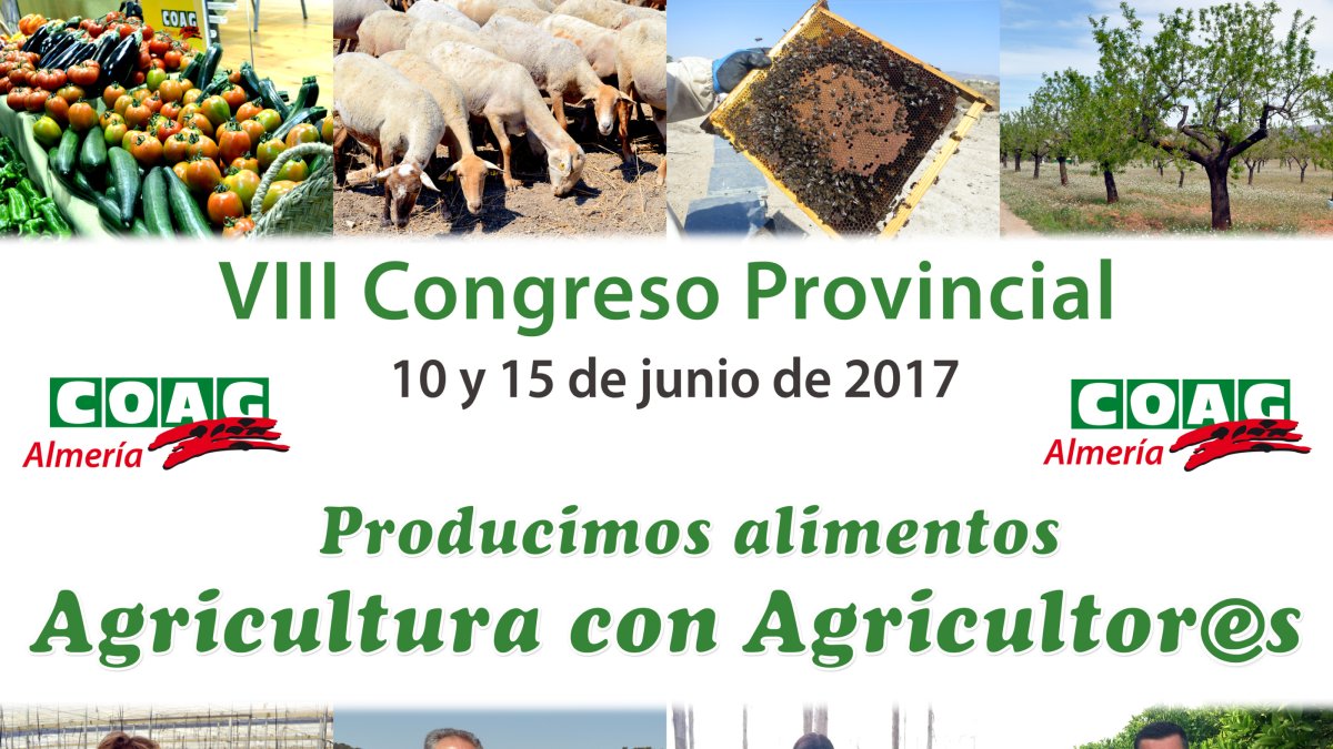 Cartel del VIII Congreso Provincial del sindicato COAG Almería.