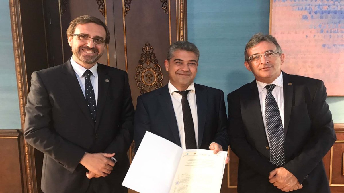 Carmelo Rodríguez con sus homólogos de Huelva y Jaén.