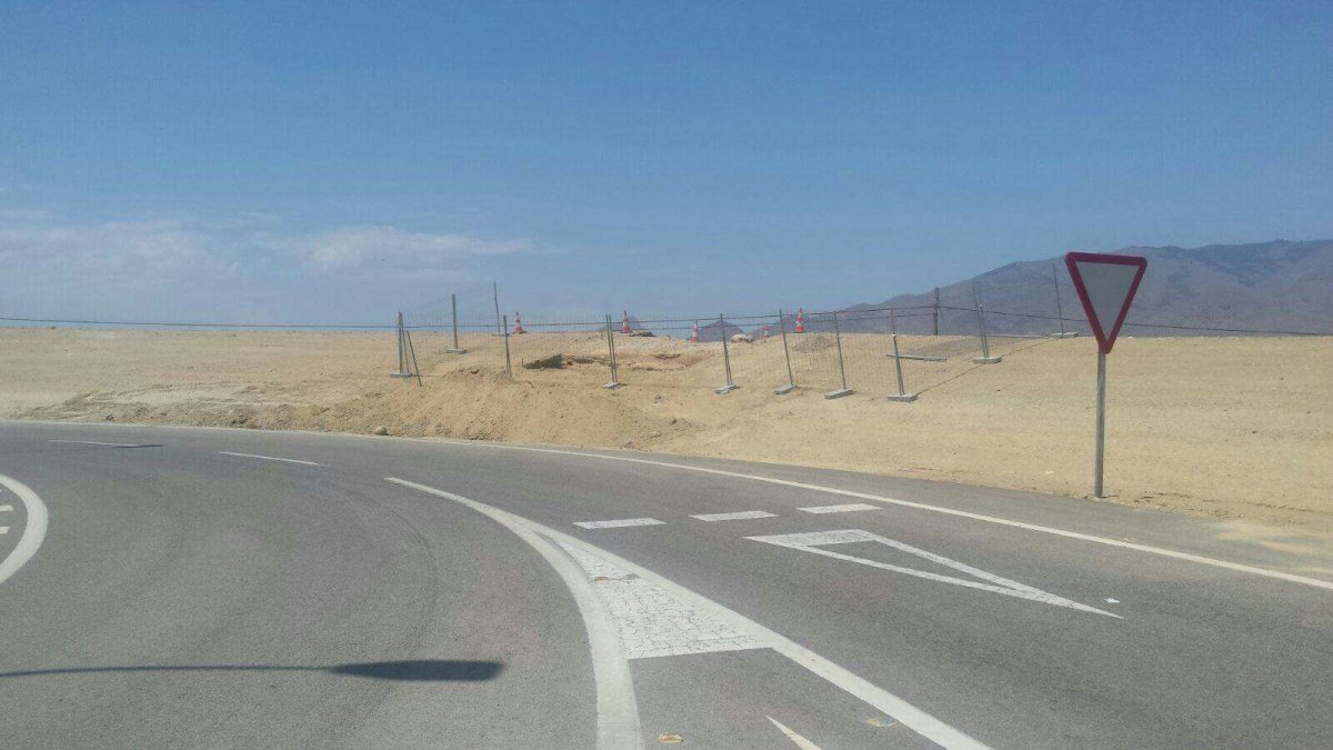 Zona vallada en la que se está trabajando