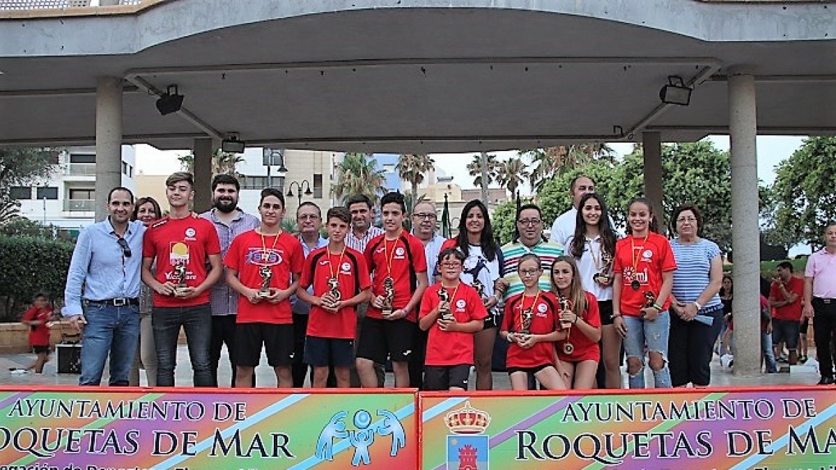 El equipo del Balonmano Roquetas.