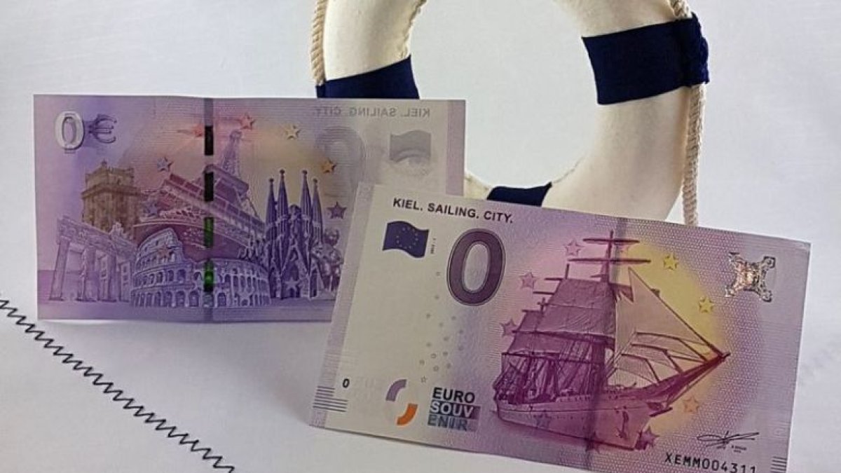 El billete de 0 euros sale a la venta. / Portal de turismo de Kiel