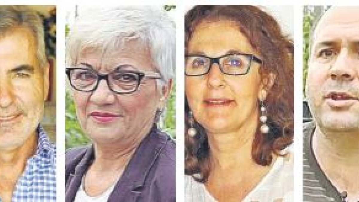 Los candidatos a la presidencia: Miguel Vargas, Josefa Miras, Ana Martín y Juan Cabeo.