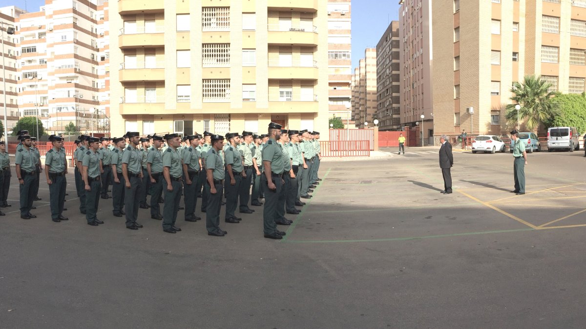 Alumnos de la Guardia Civil en la Comandancia el pasado lunes