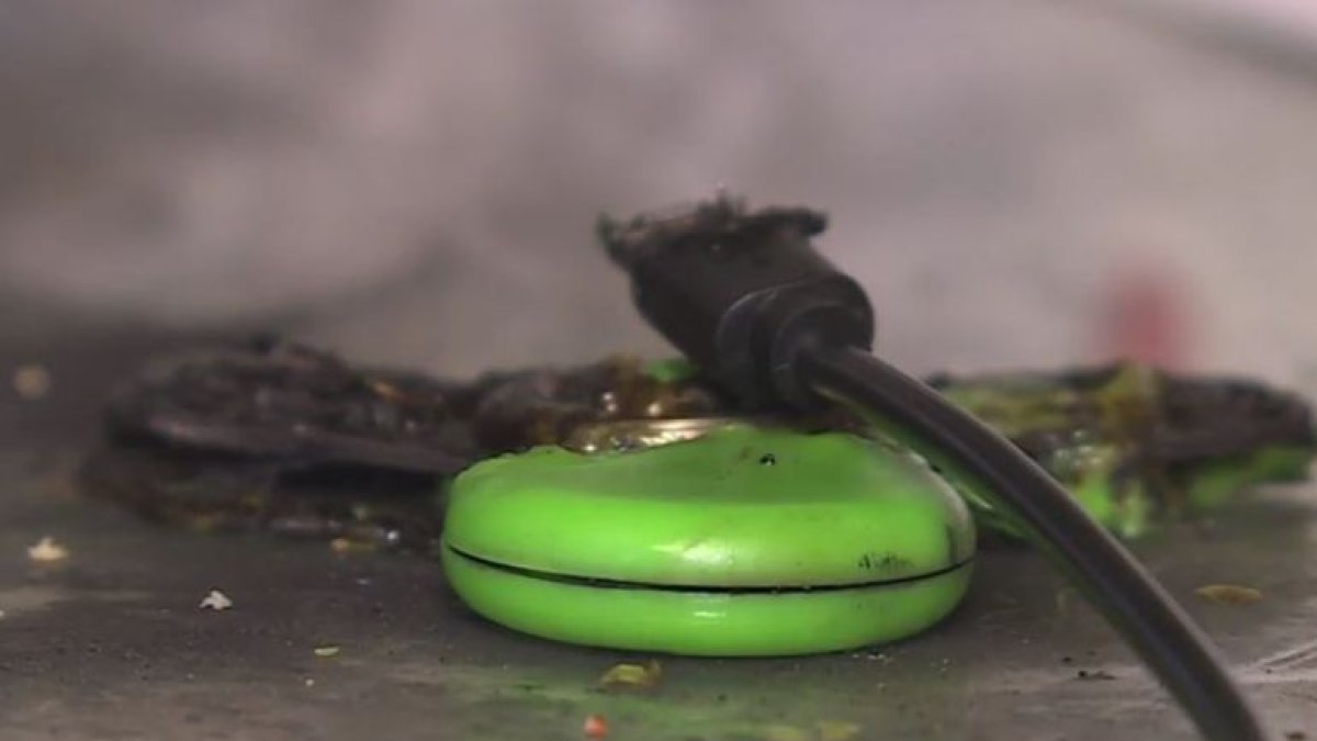 Uno de los Spinners incendiados.