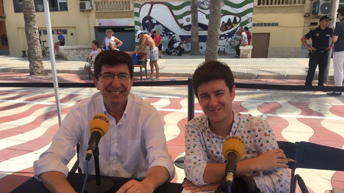 El portavoz de Ciudadanos, Juan Marín, fue entrevistado durante la emisión.