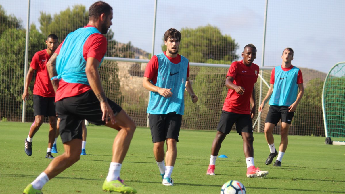 Pozo en una acción del entrenamiento.