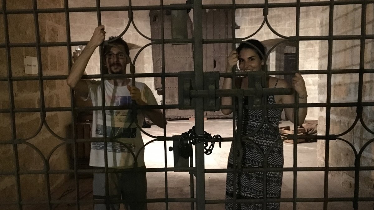 Aymeric y Cecilia, de Share-Lock Escape Room, en la Torre de la Pólvora.