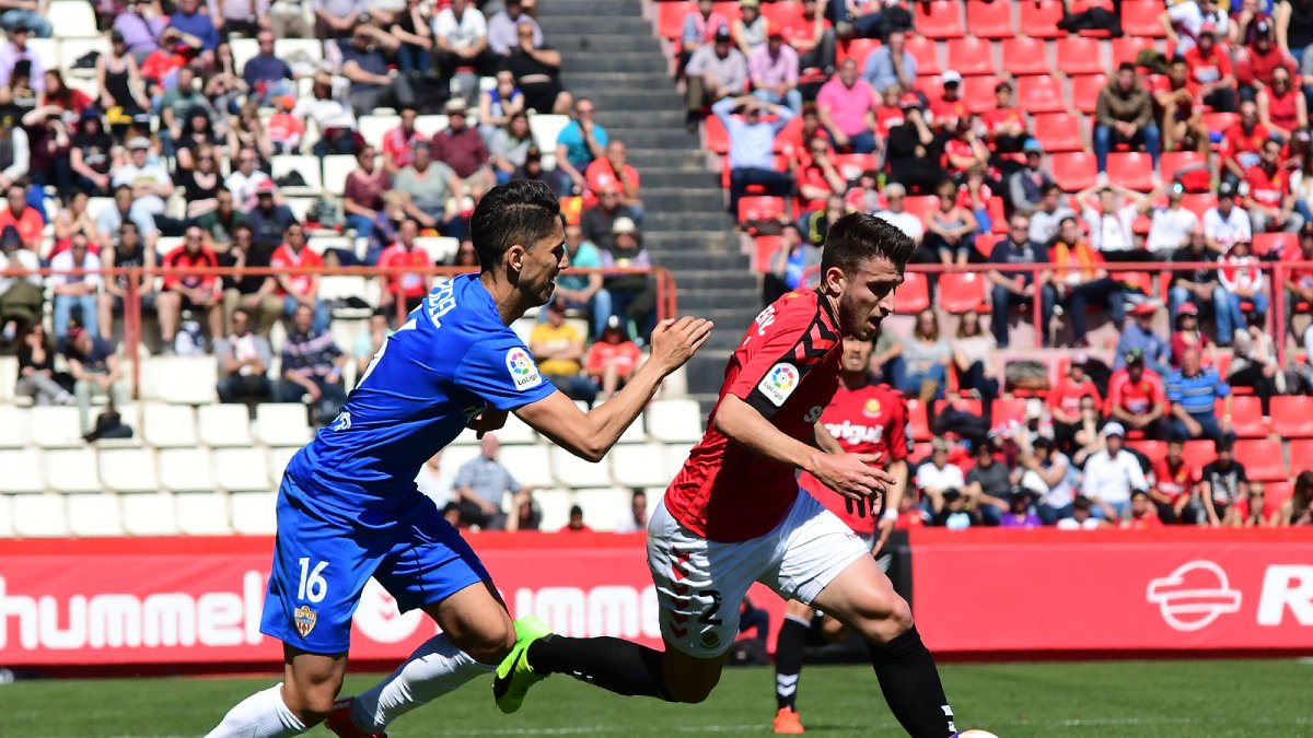 Fidel en el partido Nástic 0-1 Almería.