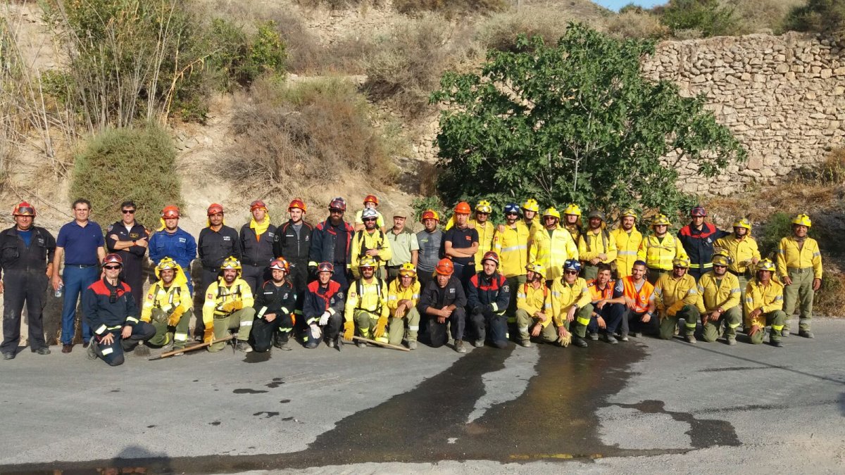 Personal del dispositivo para la Prevención y Extinción de Incendios Forestales de Andalucía.
